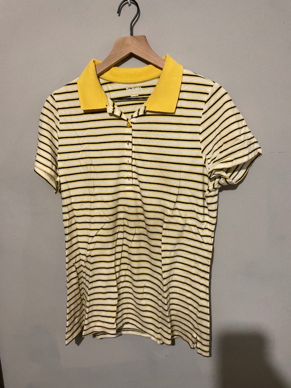 Kim Rogers women’s large blue and yellow polo shirt